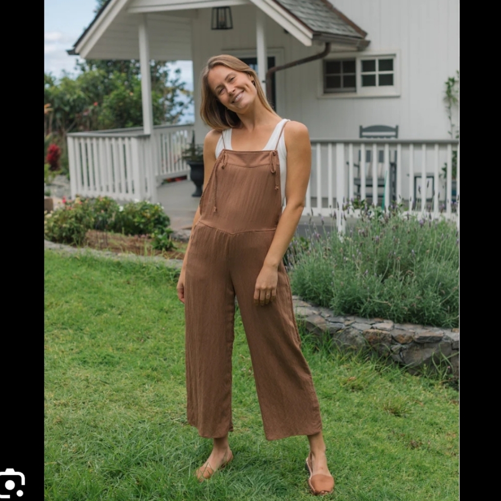 Neuflora Brown Wide-Leg Montreal Jumpsuit Size Small